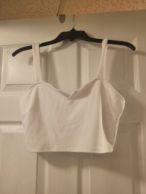 love J White Cropped Sweetheart Tank Top XL